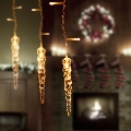 Cortina luminosa LED de Natal para exterior, 180 LEDs, 3,5 x 0,7 m, IP44, branco quente