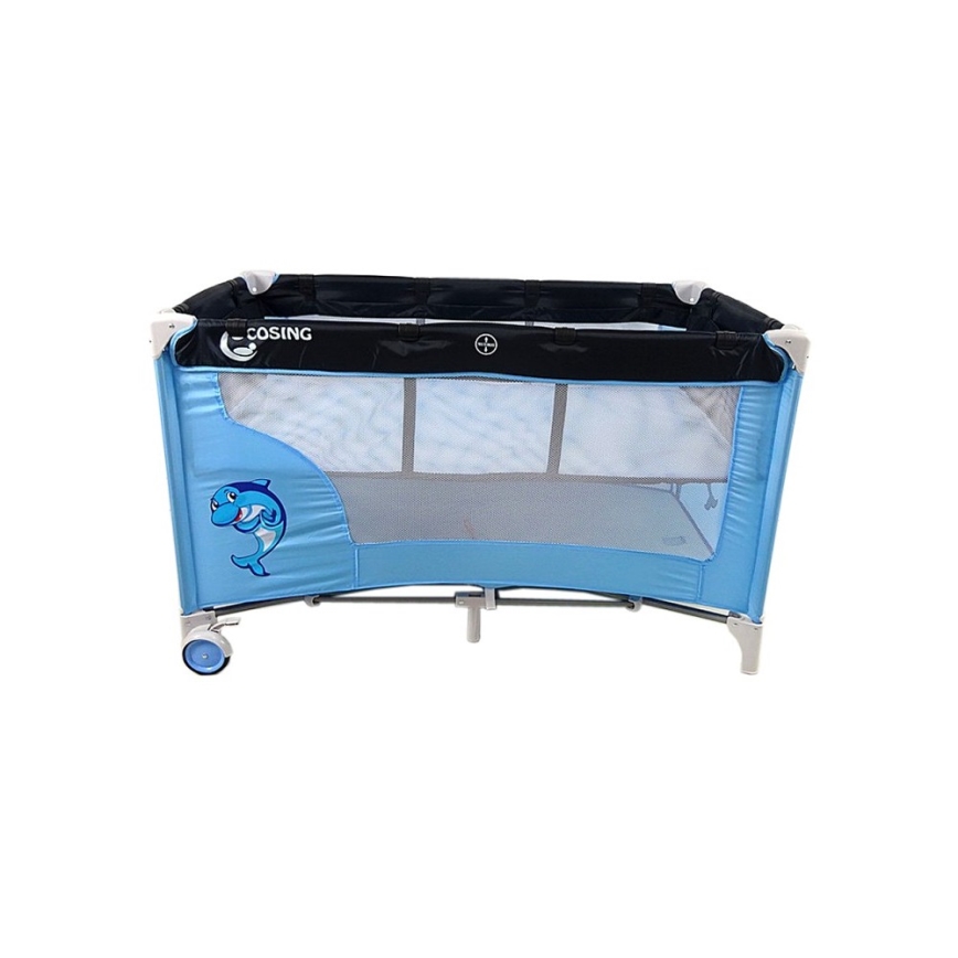 COSING - Berço de viagem com posições ajustáveis ADAM Azul Golfinho