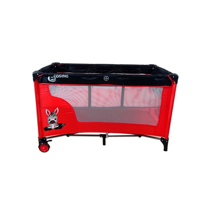 COSING - Berço de viagem reclinável ADAM Zebra Red