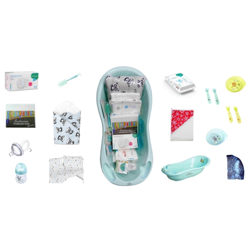 COSING - Kit inicial de 16 peças para recém-nascido, menta