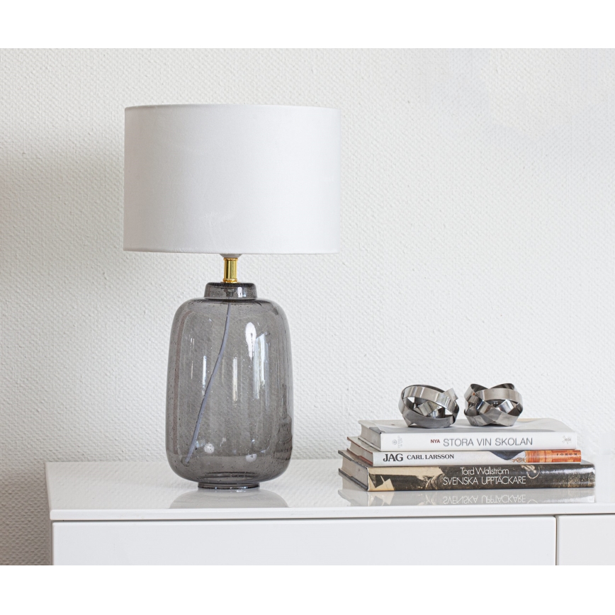 Cottex - Candeeiro de mesa BLAKE 1xE27/8W/230V cinzento