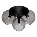 Cottex - Candeeiro de tecto CAPELLA 3xE14/40W/230V diâmetro 37 cm fumê/preto