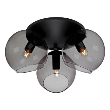 Cottex - Candeeiro de tecto CAPELLA 3xE14/40W/230V diâmetro 37 cm fumê/preto