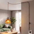 Cottex - Lustre em cabo com ficha para tomada NORA 1xE14/5W/230V castanho
