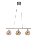 Cottex - Lustre suspenso com cabo CAPELLA 3xE14/40W/230V fumado/castanho