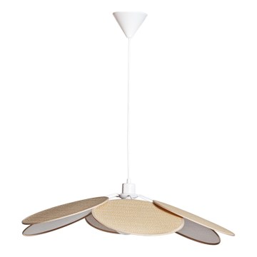 Cottex - Lustre suspenso com cabo WINF 1xE27/8W/230V bege/branco
