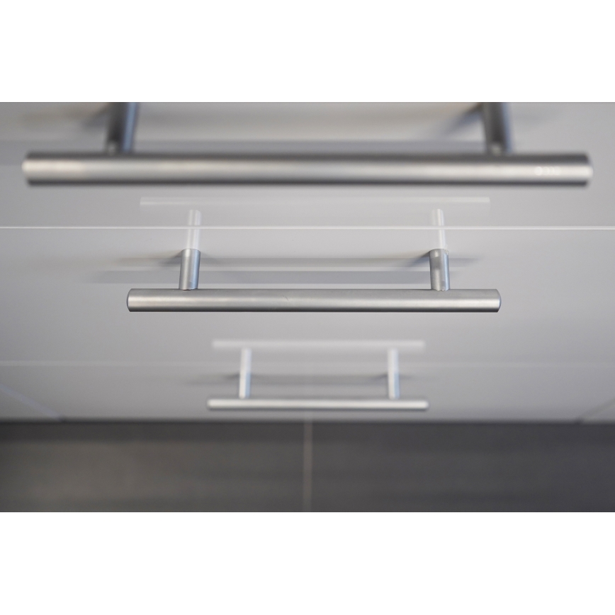 Cozinha CELESTE 240 cm, acabamento branco brilhante