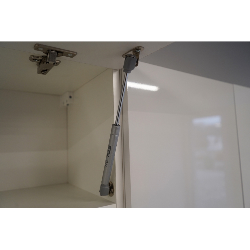 Cozinha CELESTE 240 cm, acabamento branco brilhante