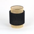 Cúpula de reposição BOHO para candeeiro de mesa e lustre, compatível com E27, diâmetro 20 cm, rattan/preto