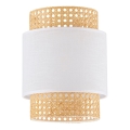 Cúpula de substituição para candeeiro de mesa e lustre BOHO E27, diâmetro 20 cm, rattan/branco