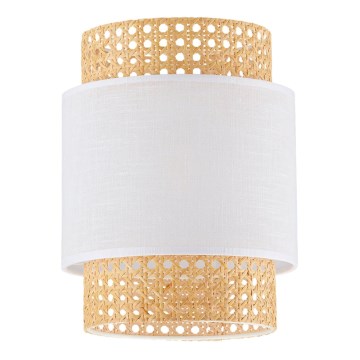 Cúpula de substituição para candeeiro de mesa e lustre BOHO E27, diâmetro 20 cm, rattan/branco