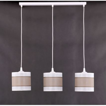 Cúpula de substituição para lustre CATTLEYA E27 branca/castanha