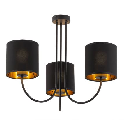 Cúpula de substituição universal WALEC para E27, diâmetro 16 cm, preto/dourado