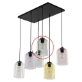 Cúpula de vidro de substituição para lustre E27, diâmetro 14 cm, verde fumê