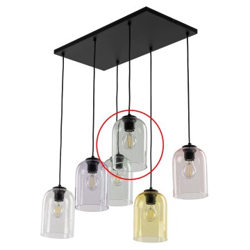 Cúpula de vidro de substituição para lustre E27, diâmetro 14 cm, verde fumê