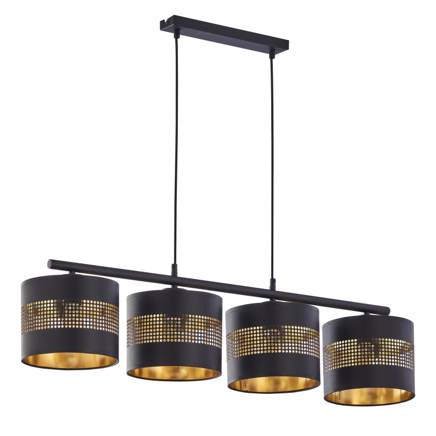Cúpula sobressalente para lustre BOGART E27, Ø 16 cm, preta/dourada
