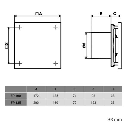 Dalap 1348 - Ventilador axial com temporizador e sensor de humidade 100 FPZW 16W/230V