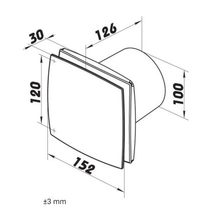 Dalap 41067 - Ventilador axial com temporizador e sensor de humidade 100 BFZW 12 14W/12V
