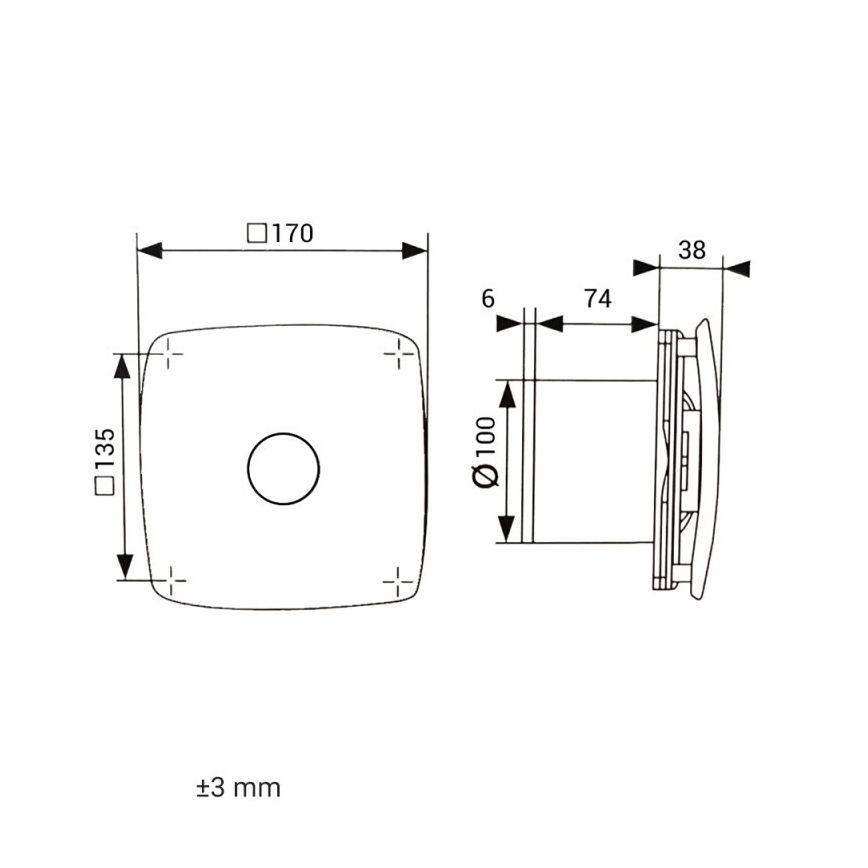 Dalap 41093 - Ventilador axial 100 ONYX 14W/230V