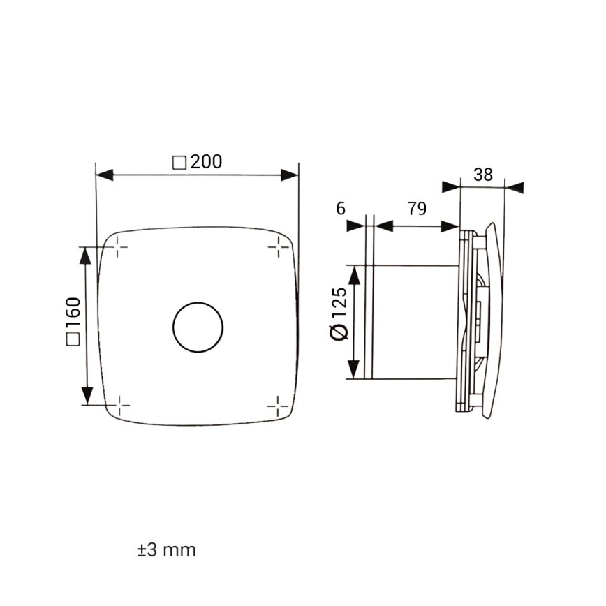 Dalap 41094zw - Ventilador axial com temporizador 125 ONYX ZW 16W/230V