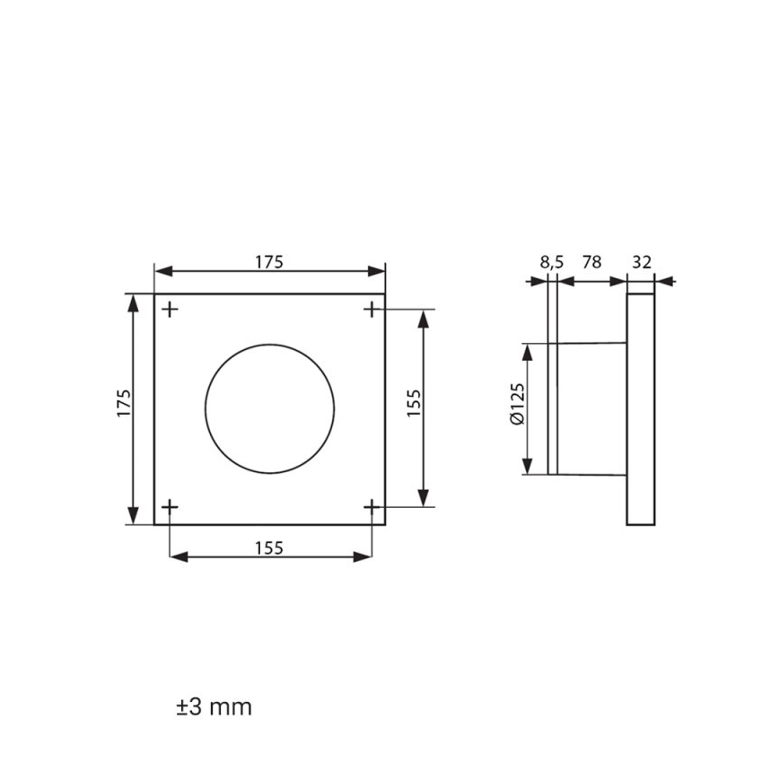 Dalap 41096ZW - Ventilador axial com temporizador 125 DARK ZW 10W/230V