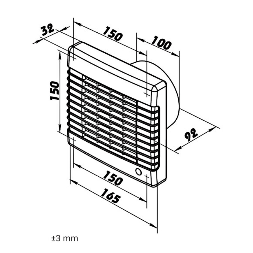 Dalap 41101 - Ventilador axial com obturador automático 100 LV 20W/230V
