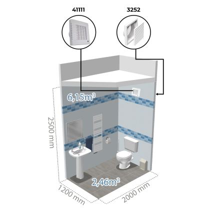 Dalap 41104 - Ventilador axial com obturador automático 100 LV 12 18W/12V