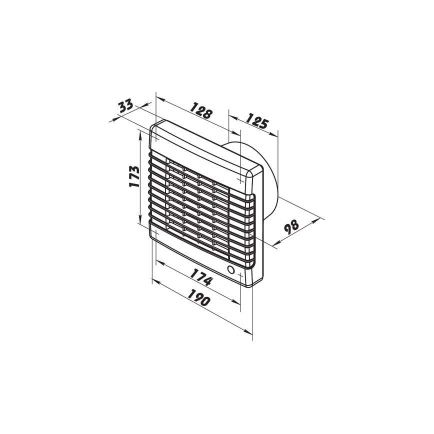 Dalap 41114 - Ventilador axial com obturador automático 125 LV 30W/230V