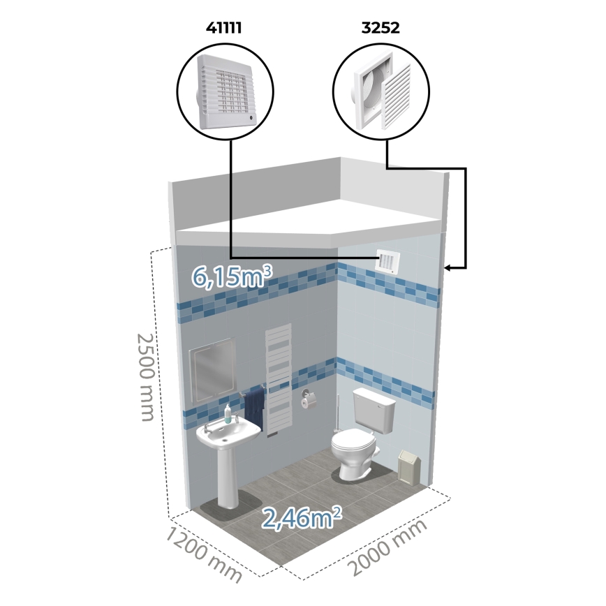 Dalap 41117 - Ventilador axial com obturador automático 125 LV 12 22W/12V