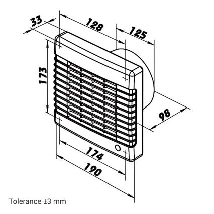 Dalap 41117 - Ventilador axial com obturador automático 125 LV 12 22W/12V