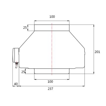 Dalap 8128 - Ventilador radial para condutas TURBINE M 100 60W/230V