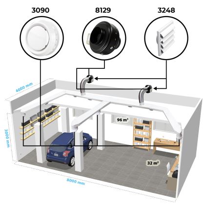 Dalap 8129 - Ventilador radial para condutas TURBINE M 125 62W/230V