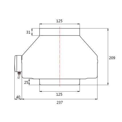 Dalap 8129 - Ventilador radial para condutas TURBINE M 125 62W/230V
