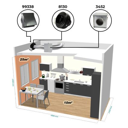 Dalap 8130 - Ventilador radial de conduta TURBINE M 150 100W/230V
