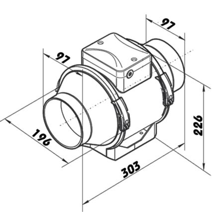 Dalap 8199 - Ventilador axial AP PROFI 100 25W/230V