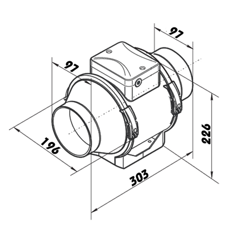 Dalap 8199 - Ventilador axial AP PROFI 100 25W/230V