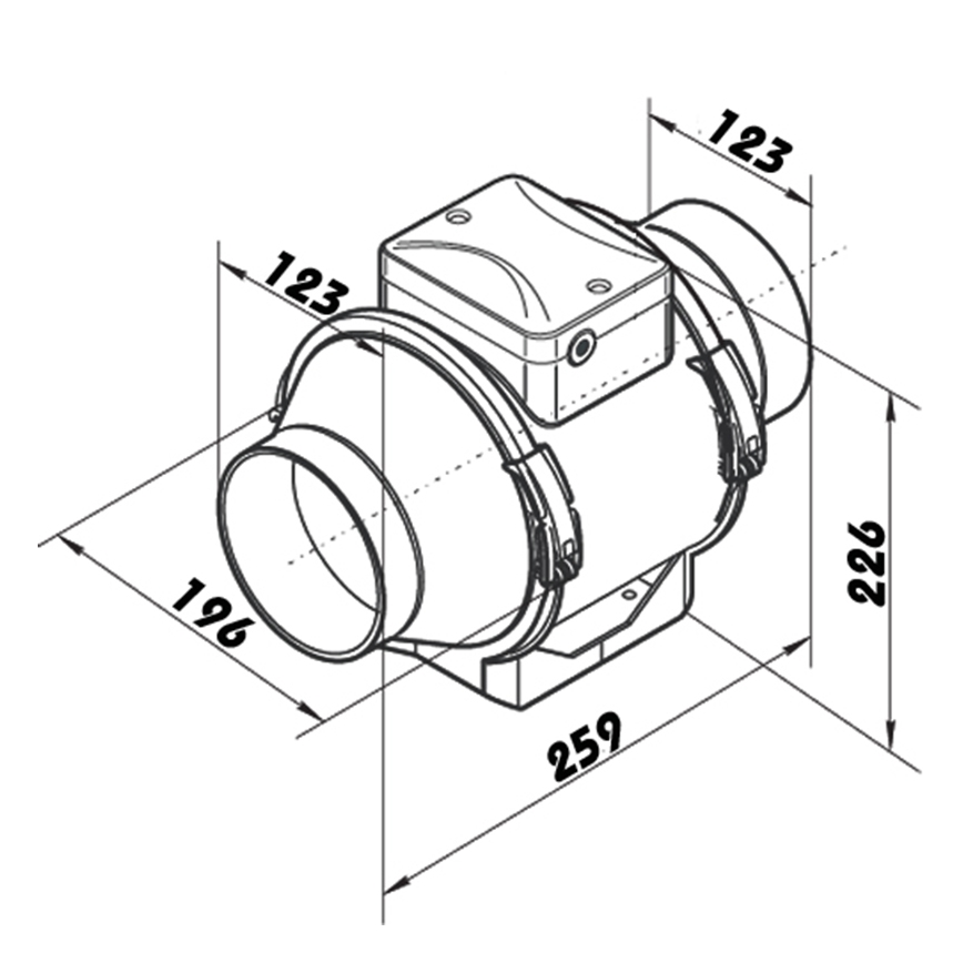 Dalap 8207 - Ventilador axial AP PROFI 125 29W/230V