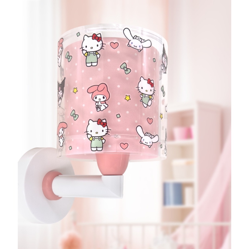 Dalber 41259 - Candeeiro de parede infantil HELLO KITTY&FRIENDS 1xE27/15W/230V rosa