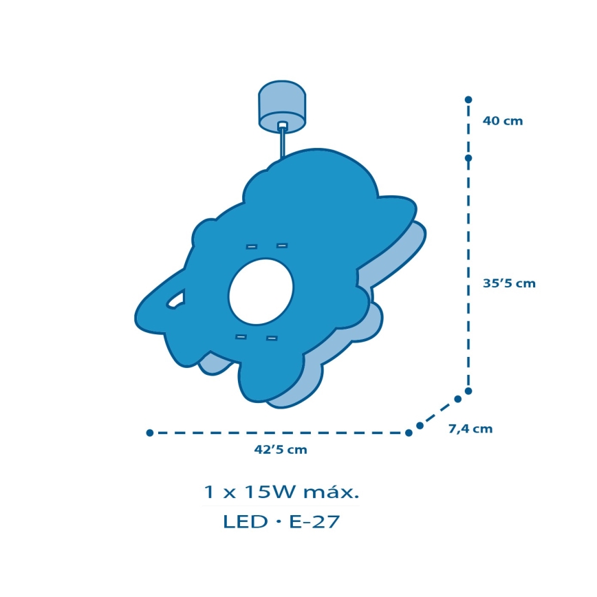 Dalber 41347 - Candeeiro de criança ASTRONAUT 1xE27/15W/230V