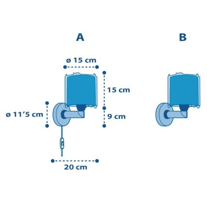 Dalber 41349 - Aplique de parede infantil PLANETS 1xE27/15W/230V