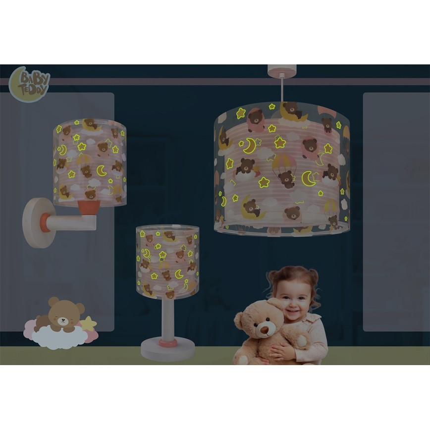 Dalber 41572S - Lustre infantil BABY TEDDY 1xE27/15W/230V rosa