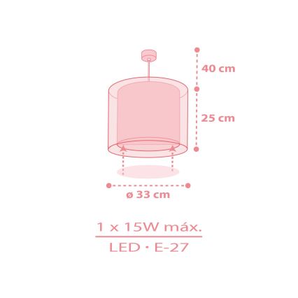 Dalber 41572S - Lustre infantil BABY TEDDY 1xE27/15W/230V rosa