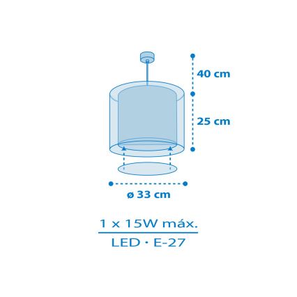 Dalber 41572T - Lustre infantil BABY TEDDY 1xE27/15W/230V azul