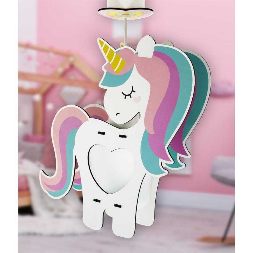 Dalber 41597 - Candeeiro de criança UNICORN 1xE27/15W/230V