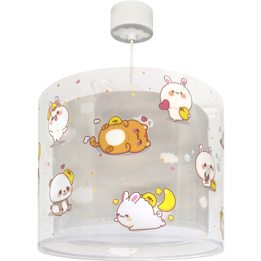 Dalber 41762E - Lustre infantil KAWAII FRIENDS 1xE27/15W/230V cinzento