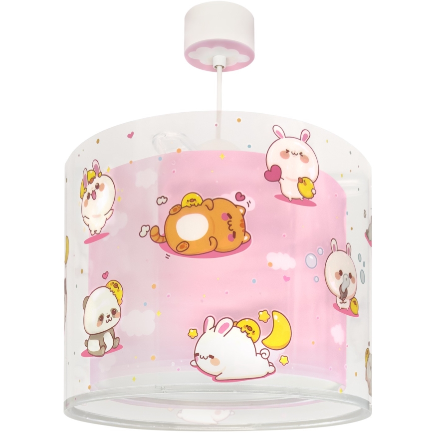 Dalber 41762S - Lustre infantil KAWAII FRIENDS 1xE27/15W/230V rosa