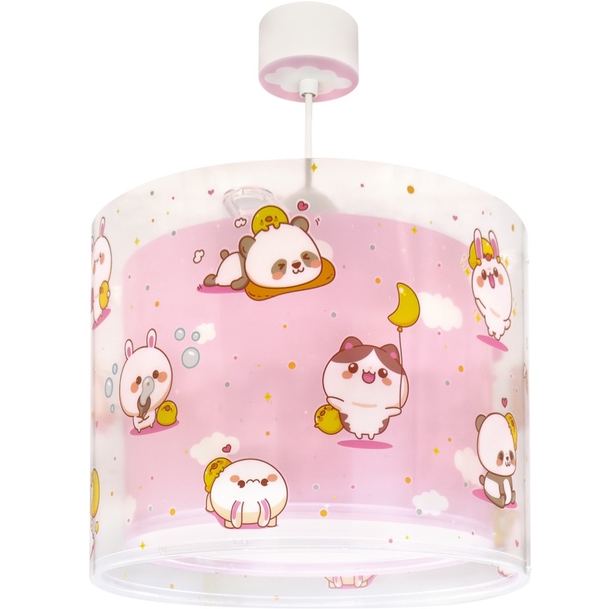 Dalber 41762S - Lustre infantil KAWAII FRIENDS 1xE27/15W/230V rosa