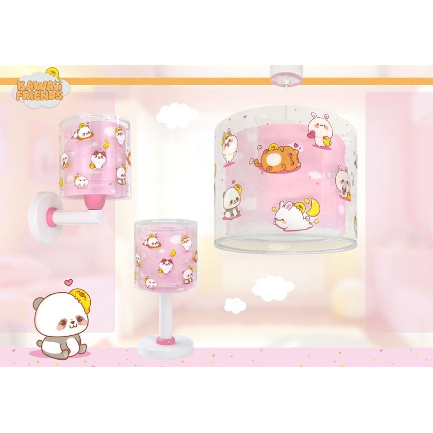 Dalber 41762S - Lustre infantil KAWAII FRIENDS 1xE27/15W/230V rosa