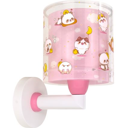 Dalber 41769S - Candeeiro de parede infantil KAWAII FRIENDS 1xE27/15W/230V rosa