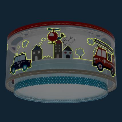 Dalber 60616 - Iluminação de teto de criança POLICE 2xE27/60W/230V